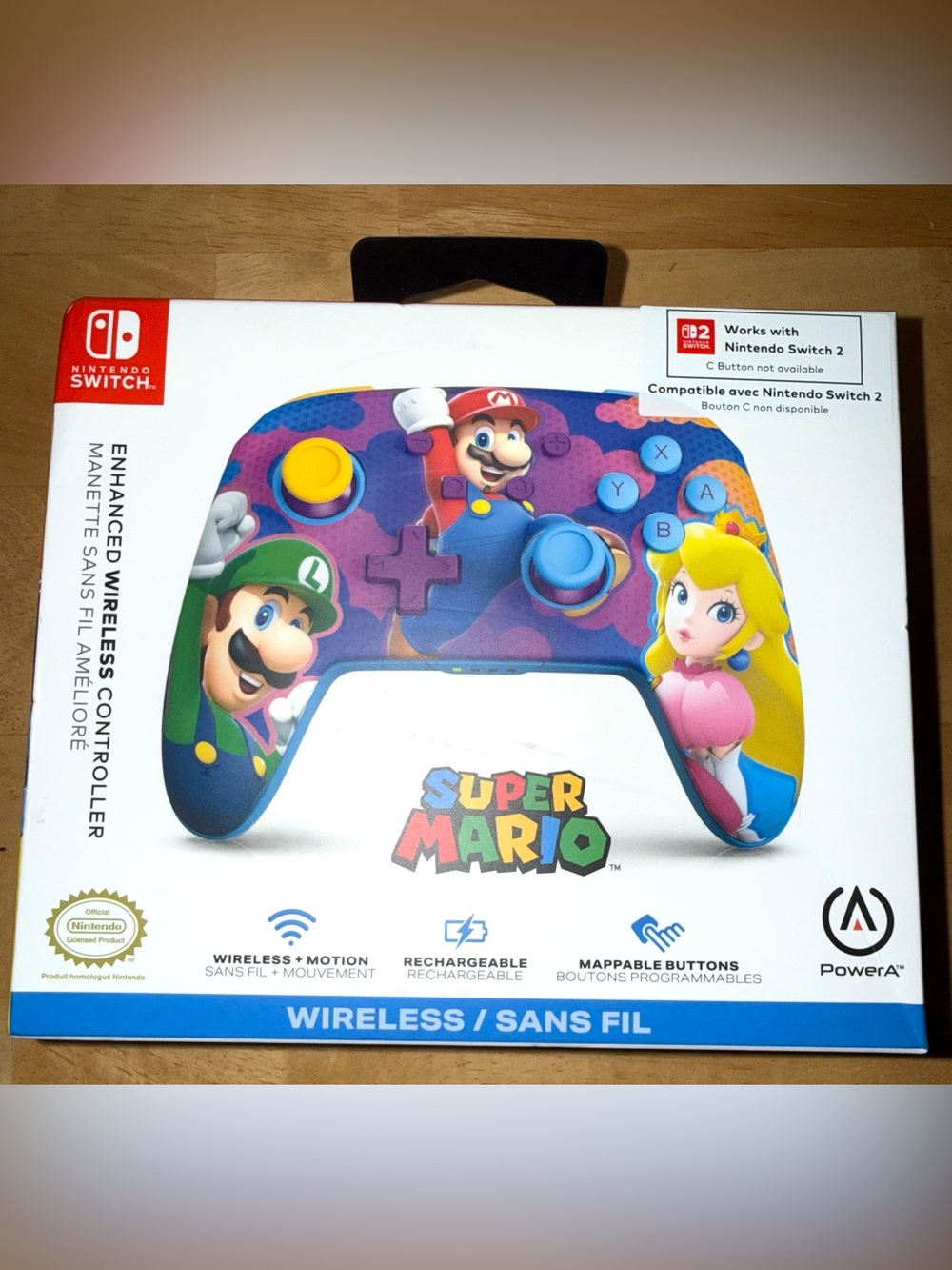 PowerA Enhanced Wireless Controller for Nintendo Switch, Super Mario Theme, NIB